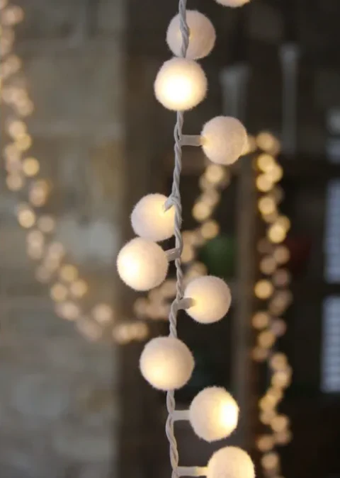 150 LED Pom Pom String Lights - Image 3