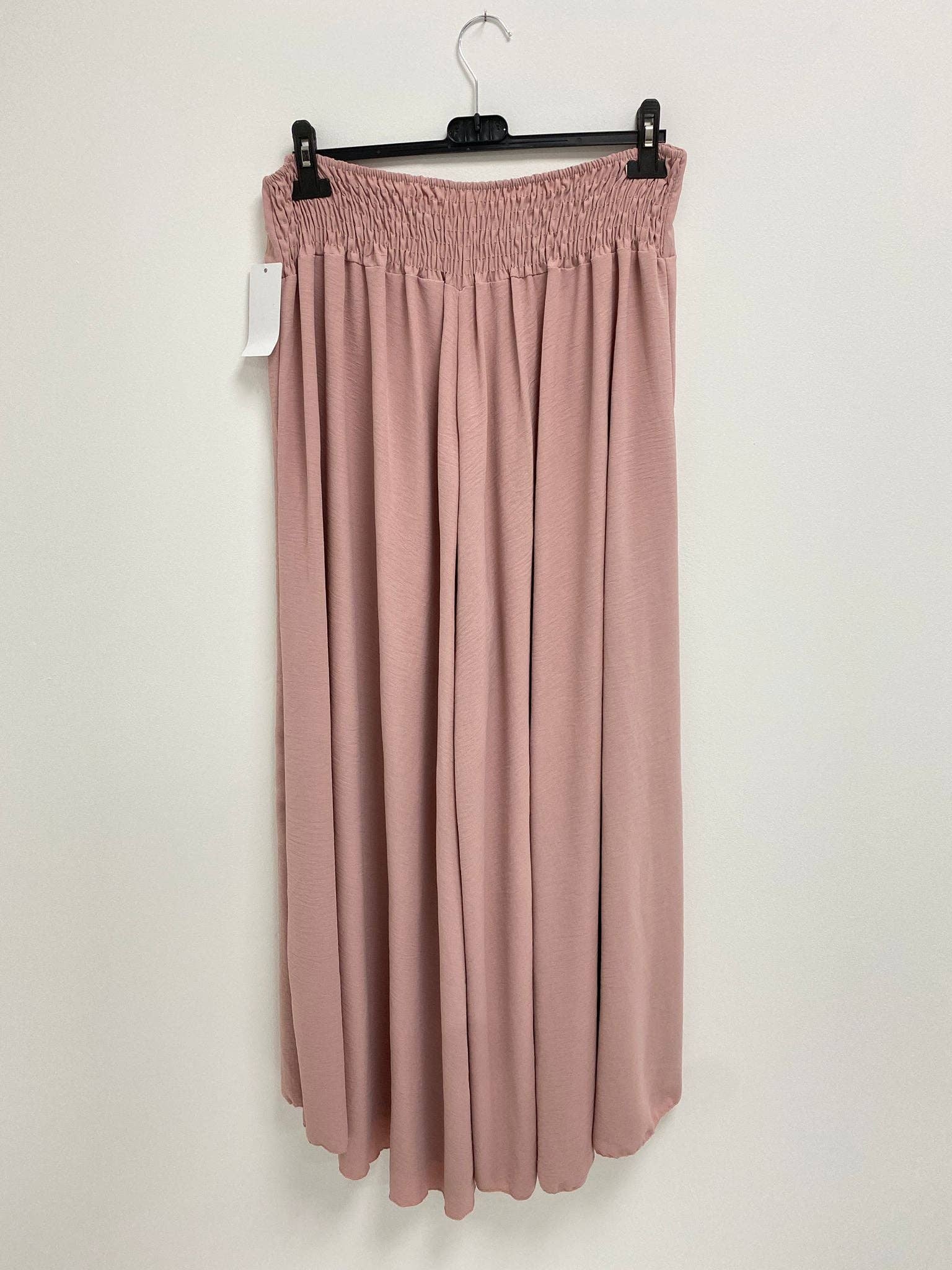 Italian Plain Palazzo Trousers: Beige / One Size (UK 10-24) - Image 13